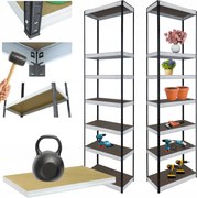 Tárolószekrény fém állvány Helios 270x60x60cm 8Px175kg Tömör