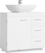 Mosdó Alatti Fürdőszoba Szekrény, 3 Fiókkal, 2 Rekesszel, 30 x 70 x 64 cm, Felhőfehér