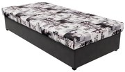 Tárolós ágy NOE 90x200 rugós matraccal, szürke/fekete