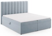 Világoskék boxspring ágy tárolóhellyel 180x200 cm Gina – Milo Casa