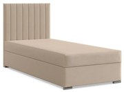 Agen egyszemélyes ágy, szövet, ágyneműtartóval, bézs