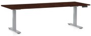 OfficeTech D állítható magasságú asztal, 200 x 80 cm, szürke alap, wenge