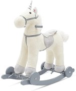 Hintaló játékszer dallammal és kerekekkel Unicorn Baby Mix fehér