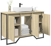 sonoma tölgy szerelt fa fürdőszobai mosdószekrény 91x35x60 cm