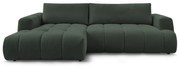 Zöld kinyitható-tárolóhelyes sarokkanapé (bal oldali-heverő résszel) Fuji – Bobochic Paris