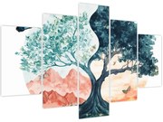 Kép – Akvarellfa tele élettel (150x105 cm)