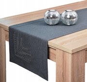 Panama Decor asztali futó, dzsettes, 40x120 cm, folttaszító, grafit szürke