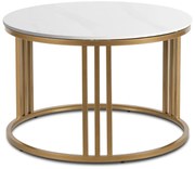 KORIN dohányzóasztal fehér márvány/arany