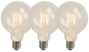 3 db-os készlet E27 LED izzószál G95 4W 320lm 2700K