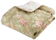 Zöld steppelt ágytakaró 200x200 cm Penelope Floral – Catherine Lansfield