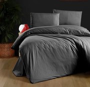 Sötét szürke damaszt ágyneműhuzat 200x140cm+90x70cm TiaHome