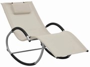 krémszínű textilén napozóágy párnával