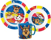 Mancs Őrjárat Pup Power étkészlet, micro műanyag szett bögrével 265 ml