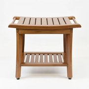 DIVERO Szék tartóval tömör teak 47,2 x 33,5 x 56 cm