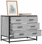 szürke sonoma színű szerelt fa fiókos szekrény 70x41x56 cm