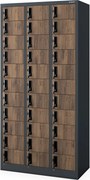 33 rekeszes irattároló szekrény, antracit/dió, 900x1850x450 mm: OLIVER Eco Design