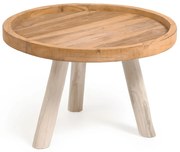 Natúr színű teakfa kerek dohányzóasztal ø 55 cm Glenda – Kave Home