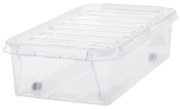 SmartStore Classic tárolódoboz fehér klipszekkel és  kerekekkel , 31 l, 31 l