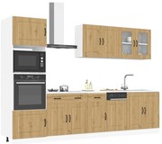 7 részes konyhaszekrény szett Kalmar kézműves tölgy mérnöki fa