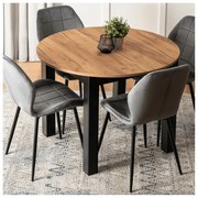 Bővíthető Étkezőasztal Kézműves Tölgy/Fekete Színben. JAMES 103-223 cm