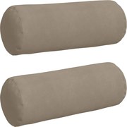 vidaXL Hengerpárnák 2 pcs Tópszínű Ø 25 x 70 cm Mikroszálas Szövet