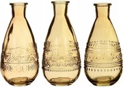 Üveg váza gyertyatartó 15,8 cm üveg ocre