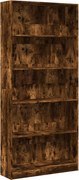 vidaXL füstös tölgy színű szerelt fa könyvszekrény 80 x 24 x 176 cm
