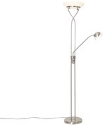 Acél állólámpa LED-del és fényerőszabályzóval, olvasólámpával - Empoli