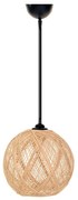 Fekete-natúr színű függőlámpa juta búrával ø 24 cm – Opviq lights