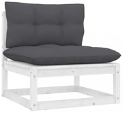 tömör akácfa kerti középső kanapé antracitszürke párnákkal