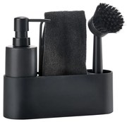 Fekete műanyag-szilikon mosogatóeszköz tartó Singles – Zone