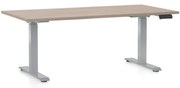Állítható magasságú asztal OfficeTech D, 160 x 80 cm, szürke alap, tölgy