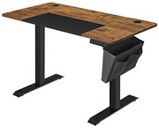 Elektromosan állítható íróasztal komplett, rusztikus barna 120x60x72-120cm