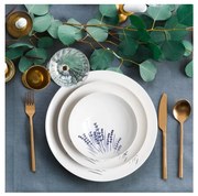 24 darabos fehér/kék porcelán étkészlet