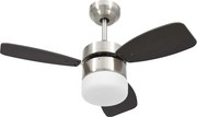 vidaXL sötétbarna mennyezeti ventilátor lámpával/távirányítóval 76 cm