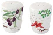 Mediterrán porcelán só-borsszóró szett Home & Kitchen