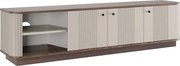 Vesper 3D TV-szekrény 187 cm talapzaton - kasmír / dió / fekete fogantyúk
