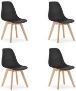 4 darabos KITO fekete étkezőszék készlet