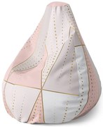 Pear babzsák rózsaszürke gúlák - gyerek, rózsaszín / szürke