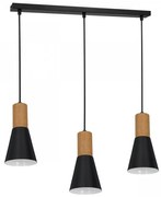 Csillár zsinóron EDMON 3xE27/60W/230V fekete