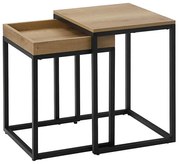 ELDUR 2 darabos kisasztal szett barna/fekete