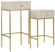 Arany színű kisasztal készlet – 2 db fiókos – kortárs