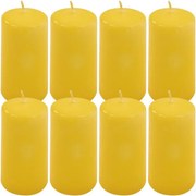 Gyertya készlet 10 cm Ø 5 cm 8 db sárga