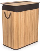 G21 szennyeskosár 105 l elválasztóval, bambusz barna kosárral