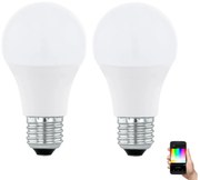 Eglo KÉSZLET 2xLED RGBW Dimmelhető izzó A60 E27/9W/230V 2700-6500K + távirányító - Eglo 11587 EG11587