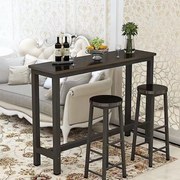 Bárszett 3 részes 1 asztal 2 db bárszékkel fekete BD01-BLACK