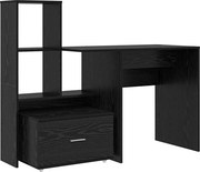 vidaXL Asztal fiókkal Fekete tölgy 131,5 x 50 x 106,5 cm Faanyag