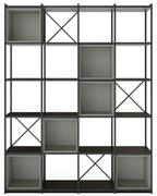 Zöld-fekete könyvespolc 140x179 cm Anya – Marckeric