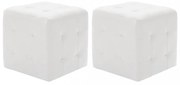 2 db fehér műbőr puff 30x30x30 cm