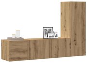 fali TV szekrények 3 db kézműves tölgy szerelt fa